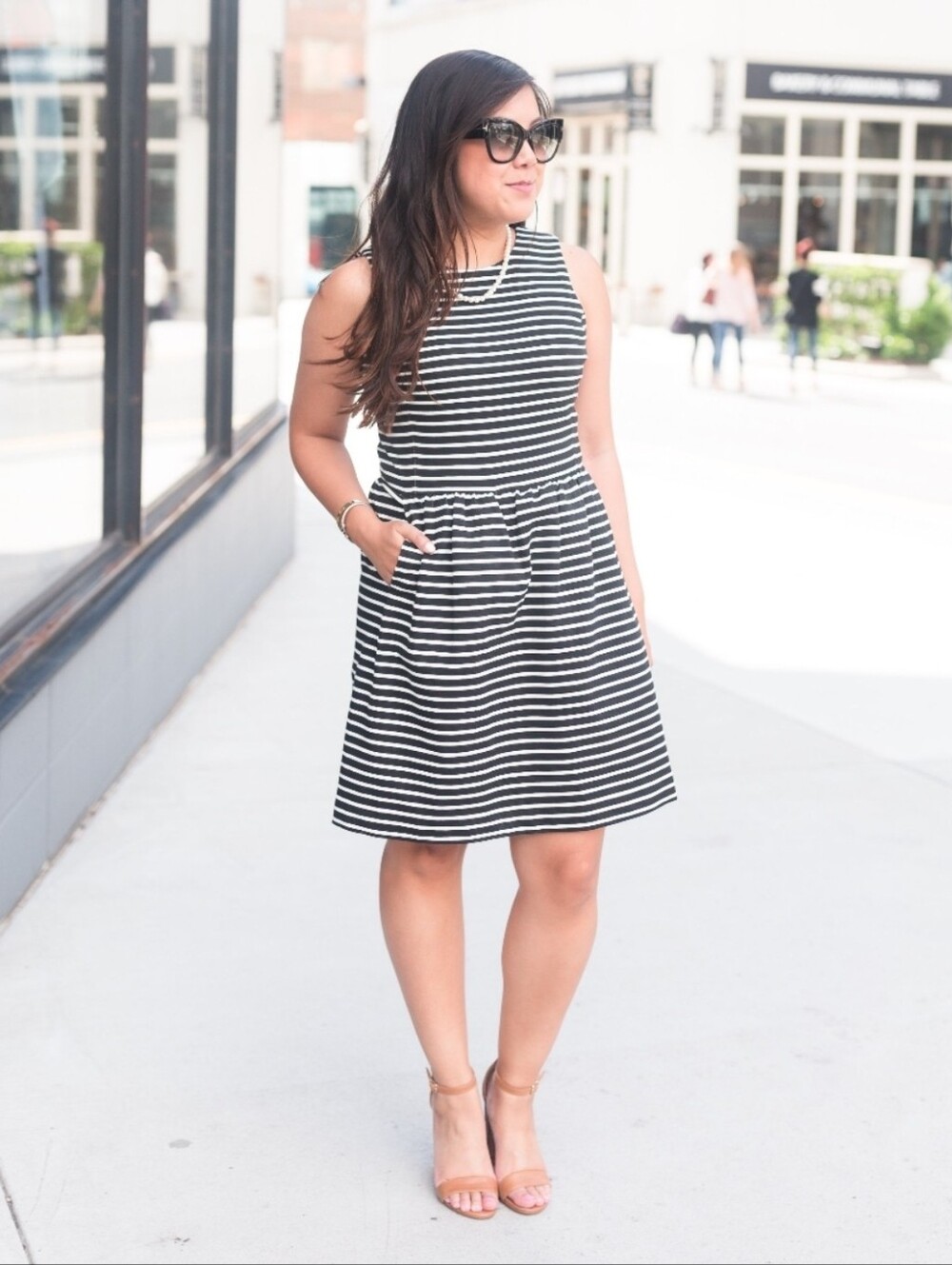 J. CREW Striped Dress XS Designer Quiet Luxury Casual S-2384